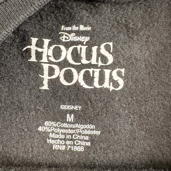 Disney Hocus Pocus Sweatshirt Womens M Black Graphic Halloween Witchy Y2K Goth - Picture 3 of 8